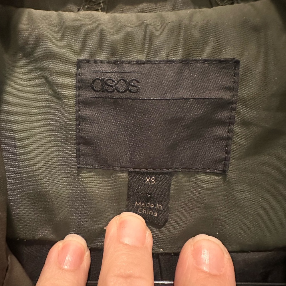 ASOS Dark Green Trench Rain Coat - Picture 3 of 5